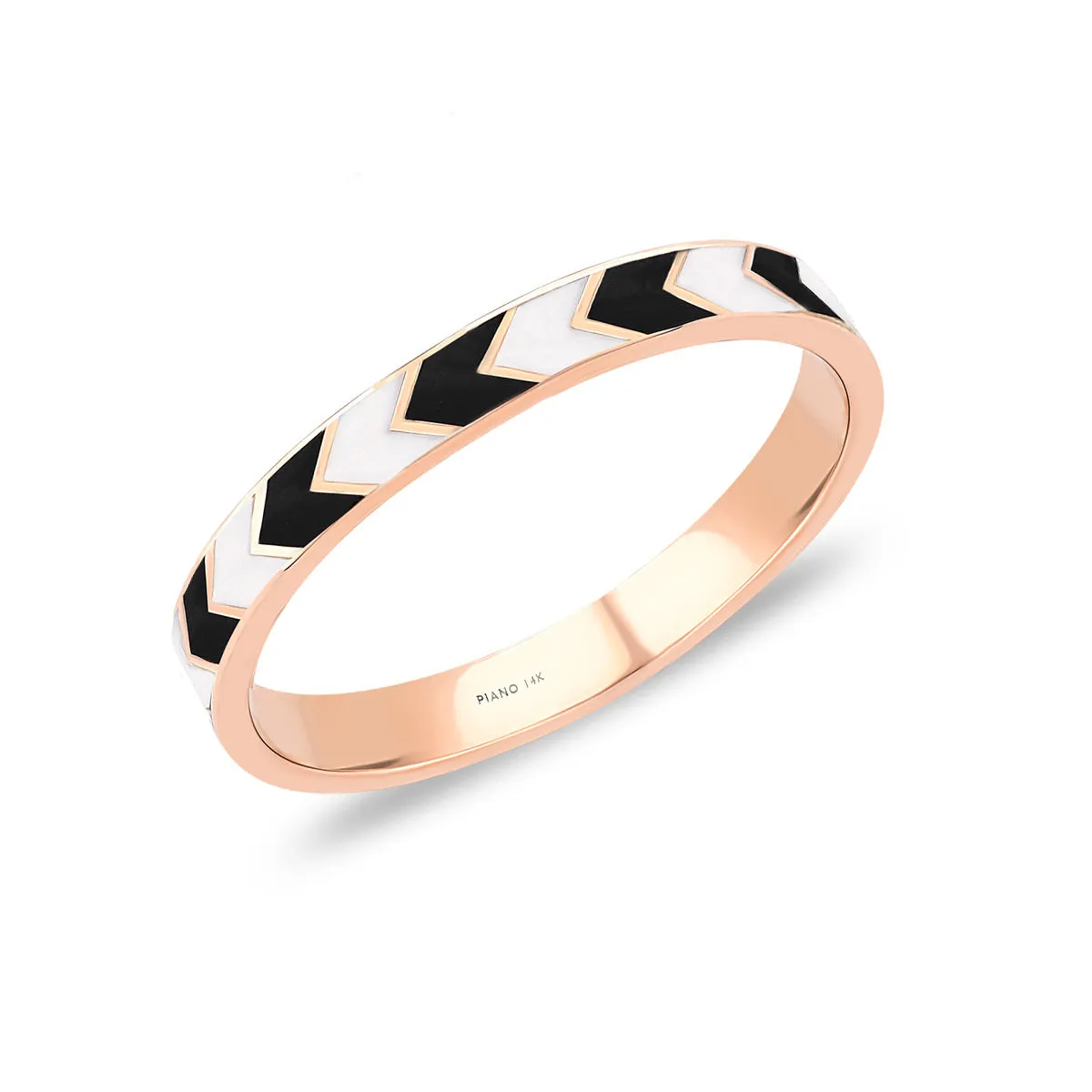 14K Solid Gold Duet Ring with Enamel x Piano