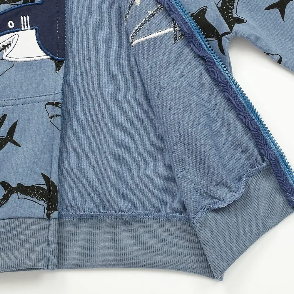 Akyzic Baby Boys Zip Up Hoodie Toddler Boys Jacket Cartoon Winter Long Sleeve Hooded Sweatshirt Tops Fall Coat Kids 2-7 Years