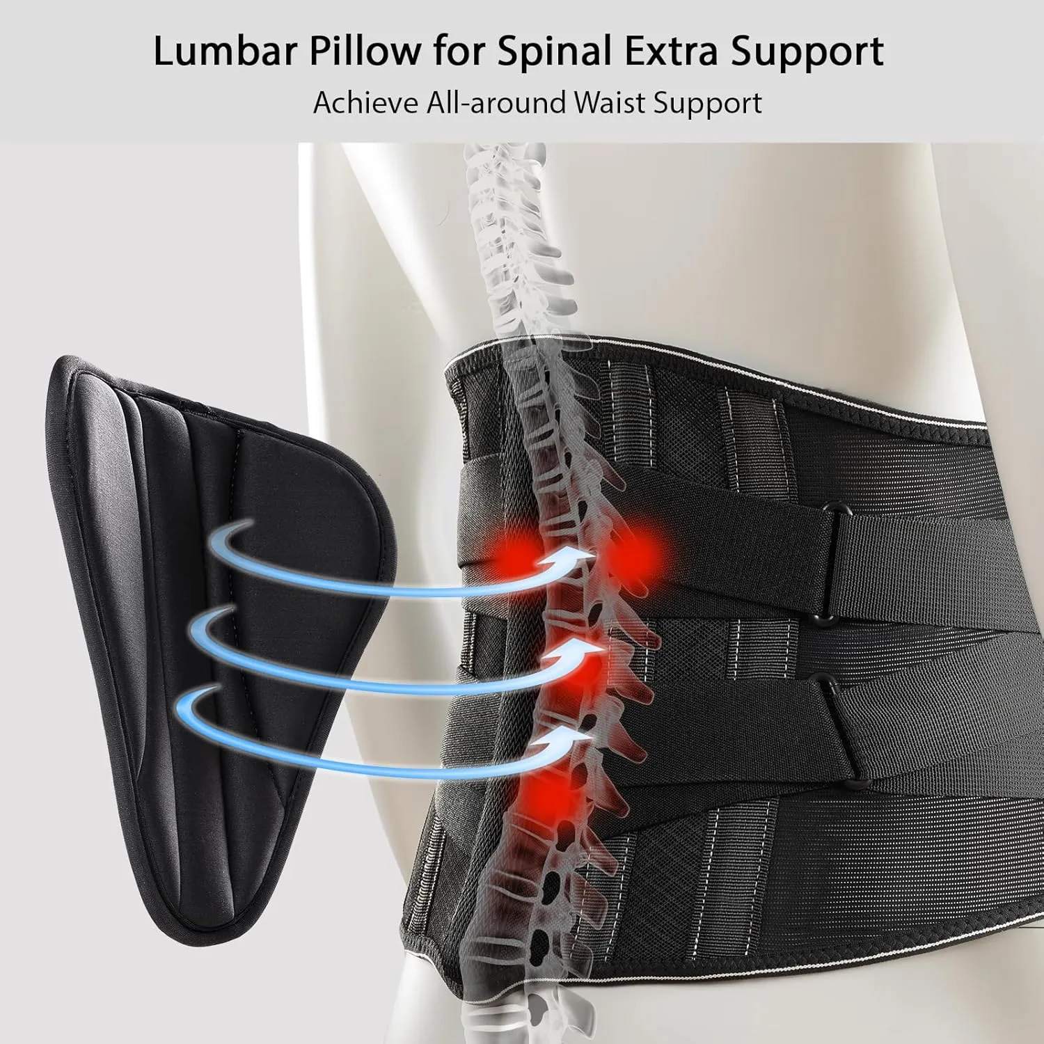 Back Brace for Lower Back Pain Relief Men Women, Immediate Relief from Sciatica, Herniated Disc, Scoliosis, Breathable Back Support Brace with 3D Lumbar Support Pad for Home & Lifting At Work