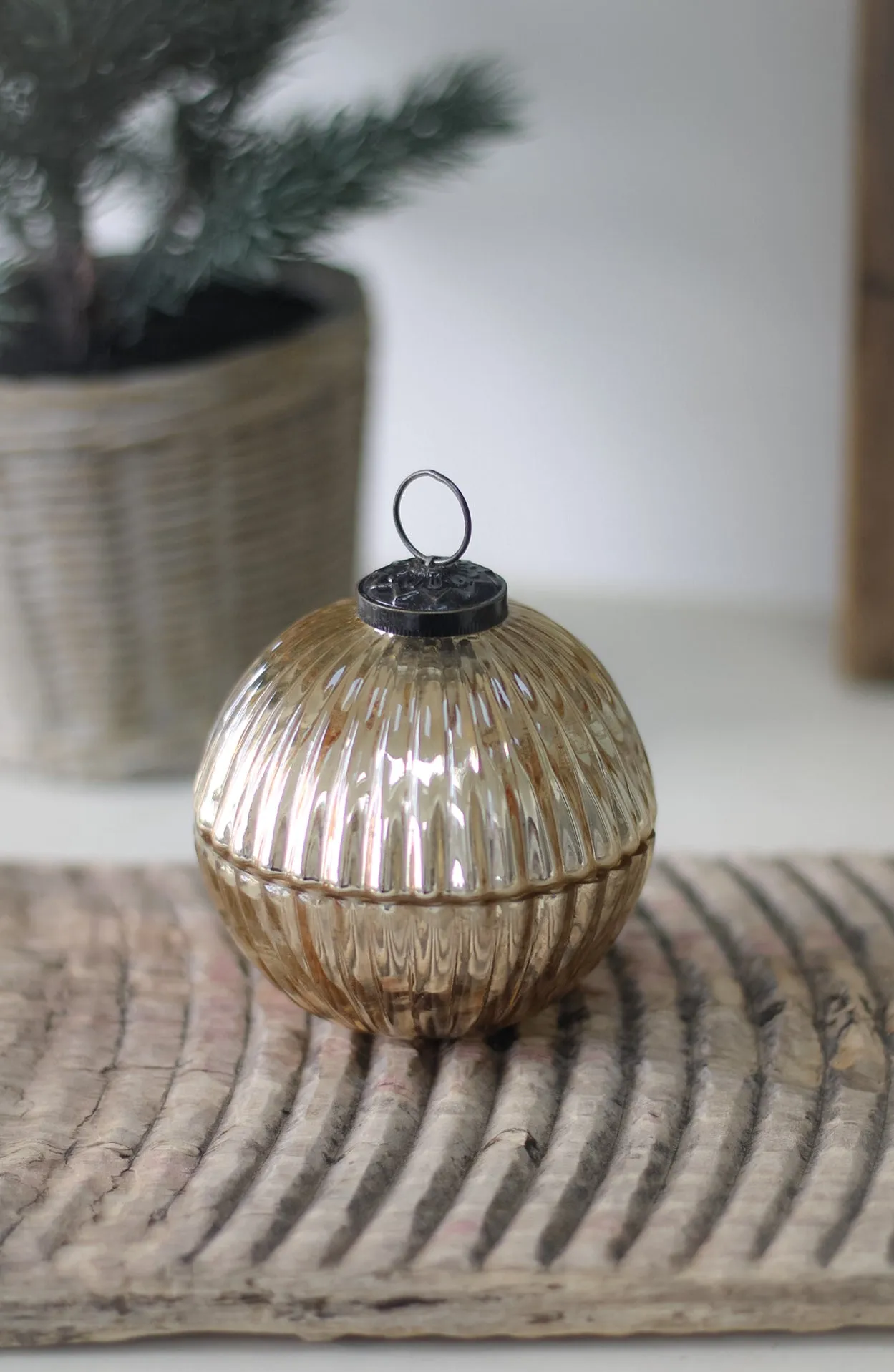 Balsam and Cedar Glass Jar Bauble Candle