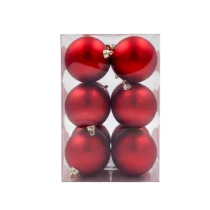 Bauble Matte Red 70mm - 12 Pack