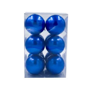 Bauble Outdoor UV Stable Blue 70mm - 12 Pack