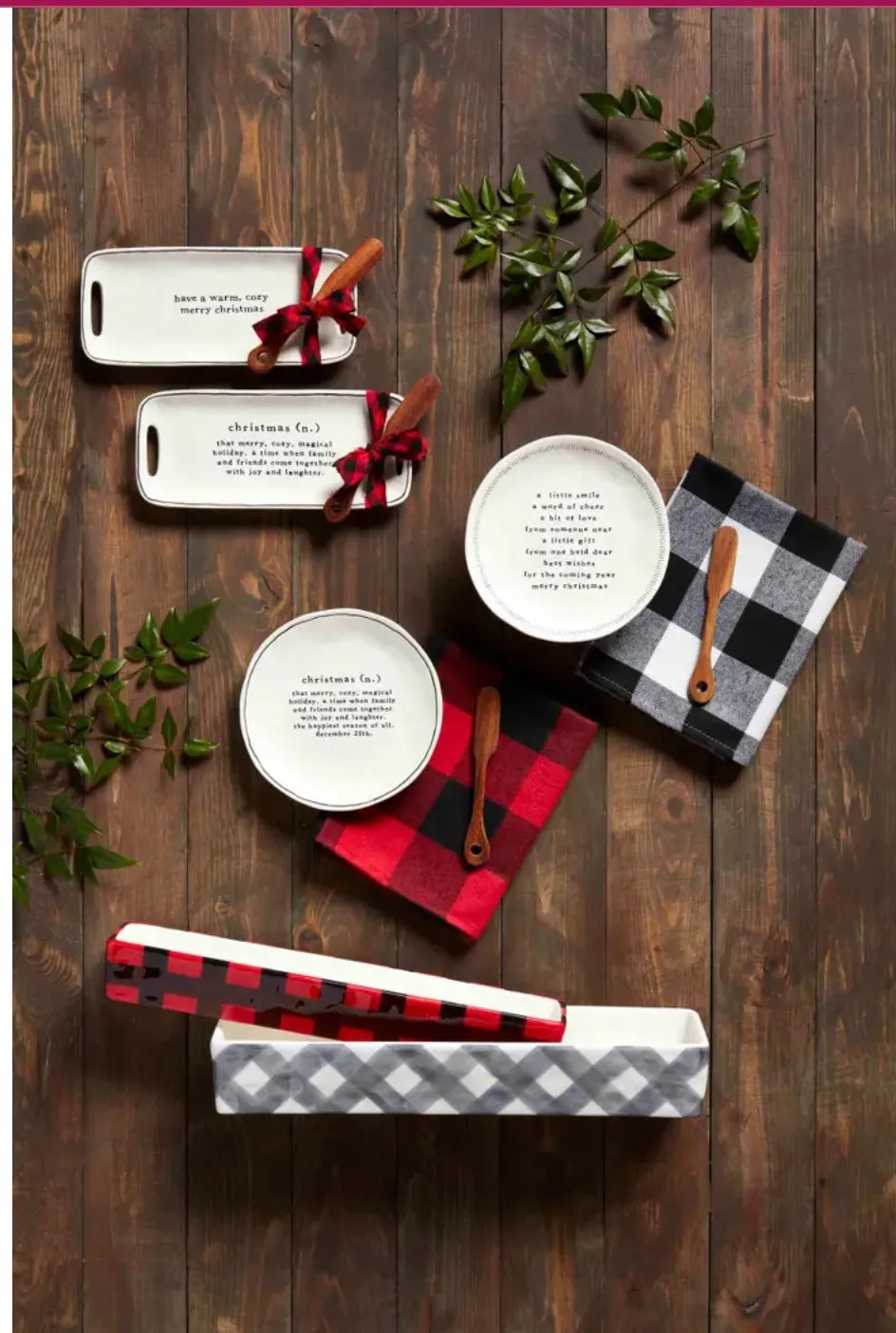 Christmas Sentiment Everything Plate Set