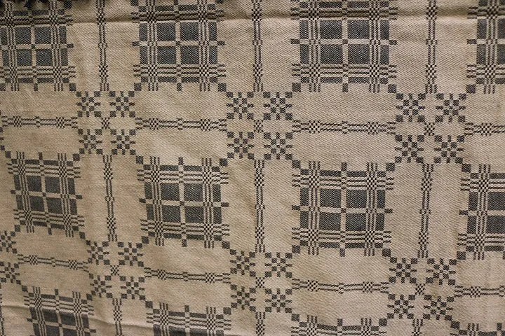 Cozy Reversible Coverlet Detailed Pattern Soft Mustard and Black