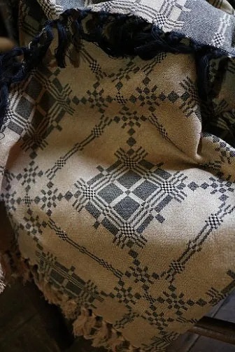 Cozy Reversible Coverlet Detailed Pattern Soft Mustard and Black