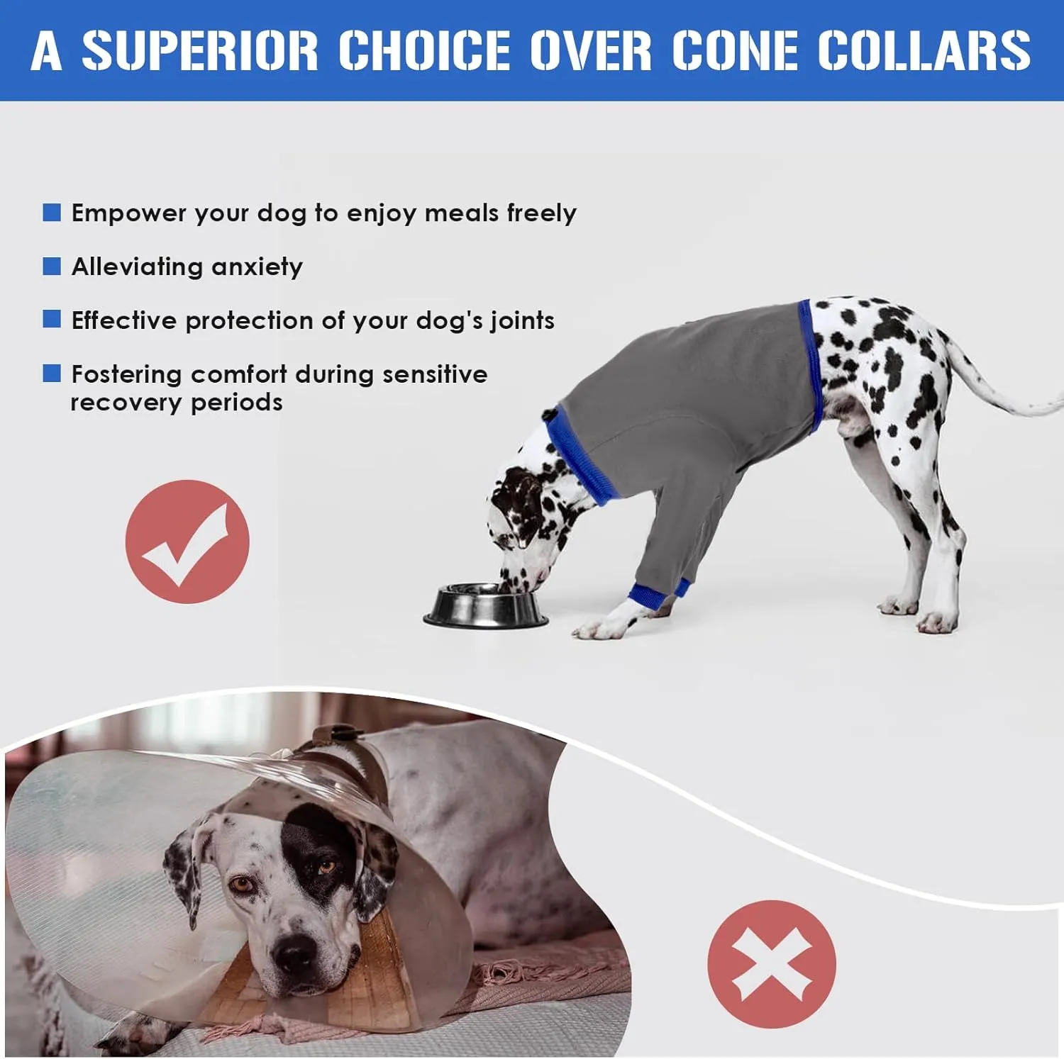 Dog Recovery Sleeves for Front Legs - Prevent Licking, Breathable, Grey L Size