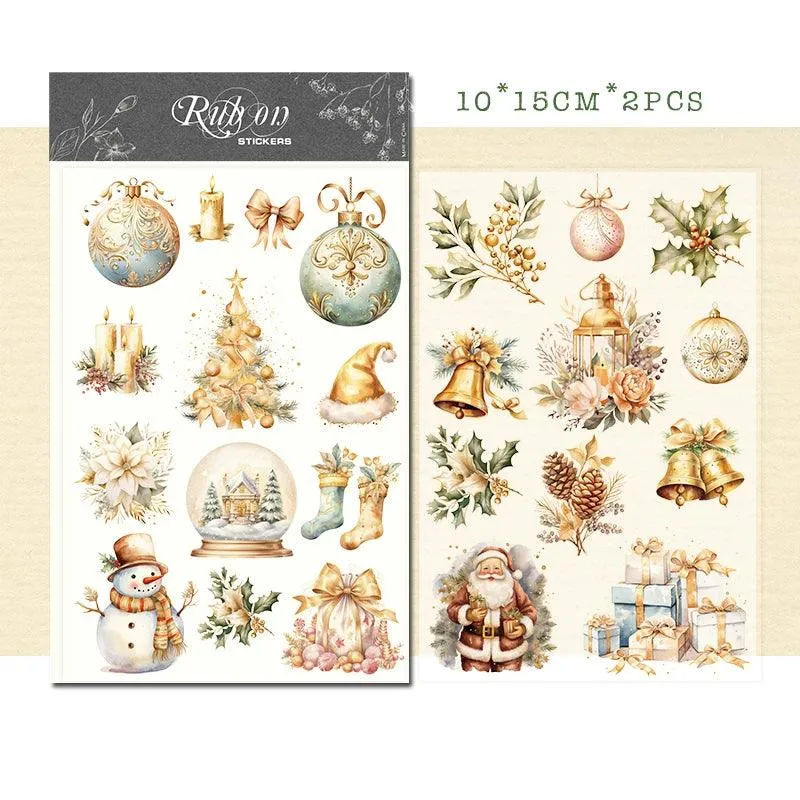 Elegant Holiday Rub-On Transfer Stickers