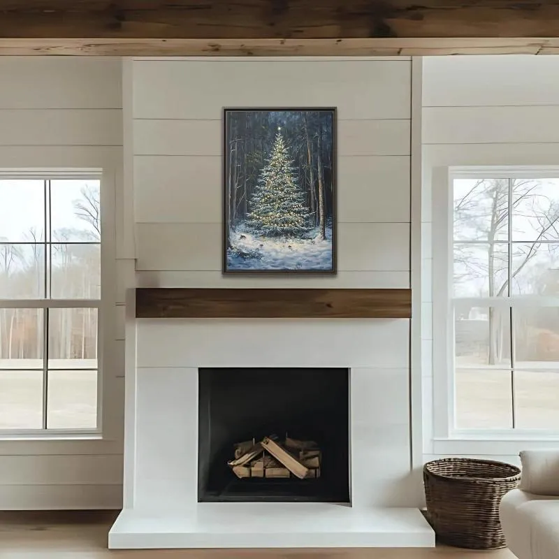 Enchanted Winter Wonderland Framed Art Print – Christmas Tree Art Print