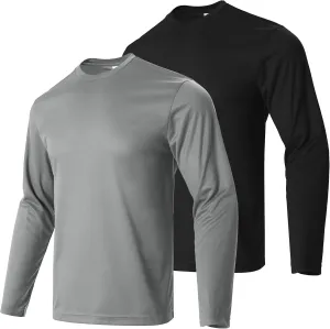 Gary Com Men Long Sleeve T-Shirts Pack Quick Dry Athletic Running Activewear Workout Tee UPF 50  Sun Protection Shirt for Men