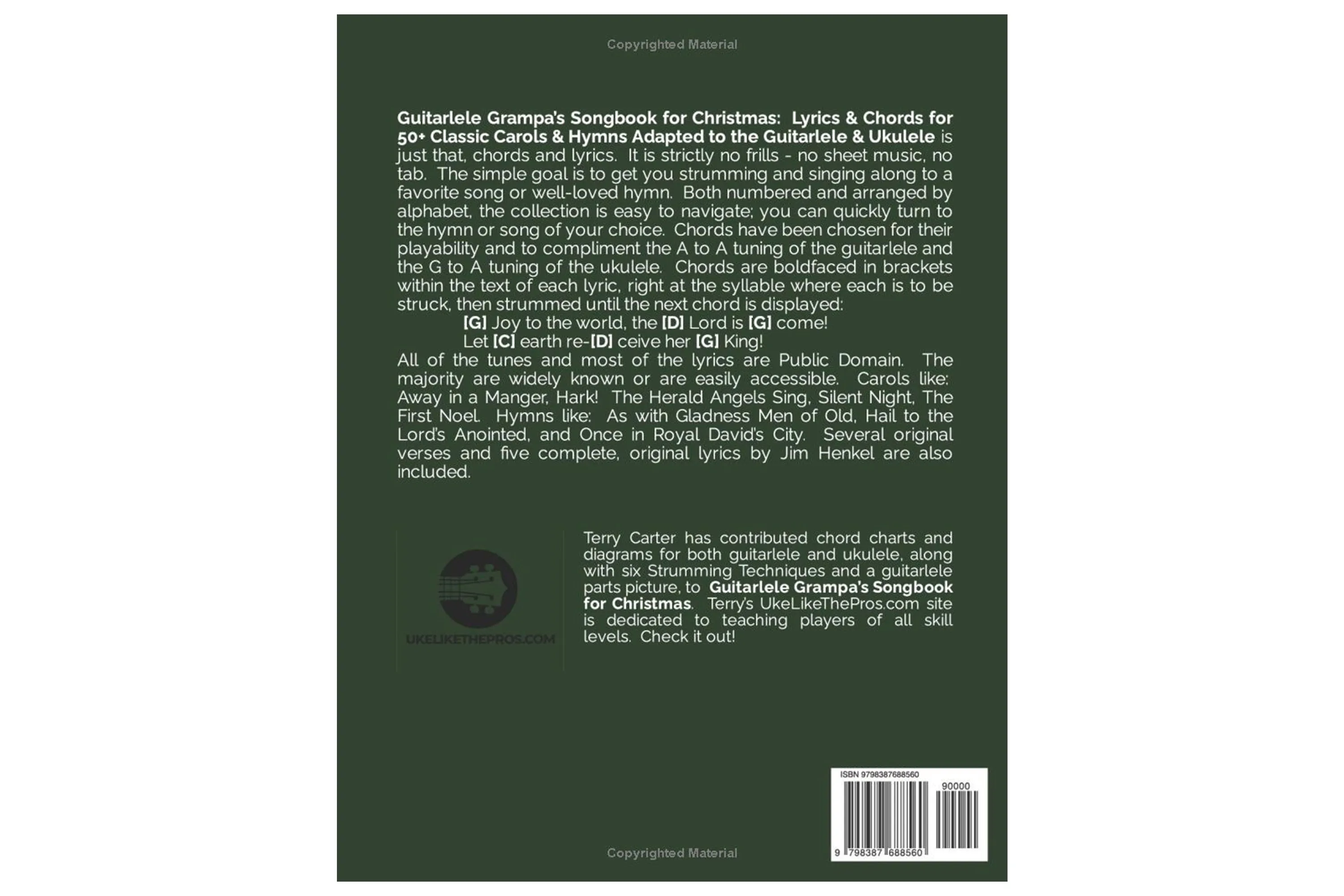 Guitarlele Grampa's Songbook for Christmas: Lyrics and Chords for 50  Classic Carols and Hymns
