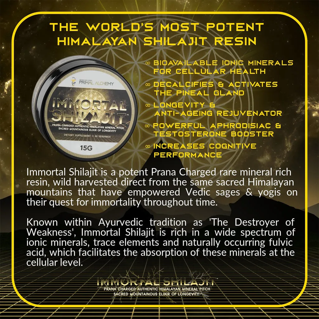 Immortal Shilajit 2.0 Himalayan Mineral Resin
