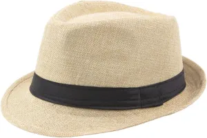 Jazz Fedora Hat Panama Hat Men Vintage Top Hat Men's Fashion Jazz Cap, Fits Head Circumference 56-58cm/22-22.83"