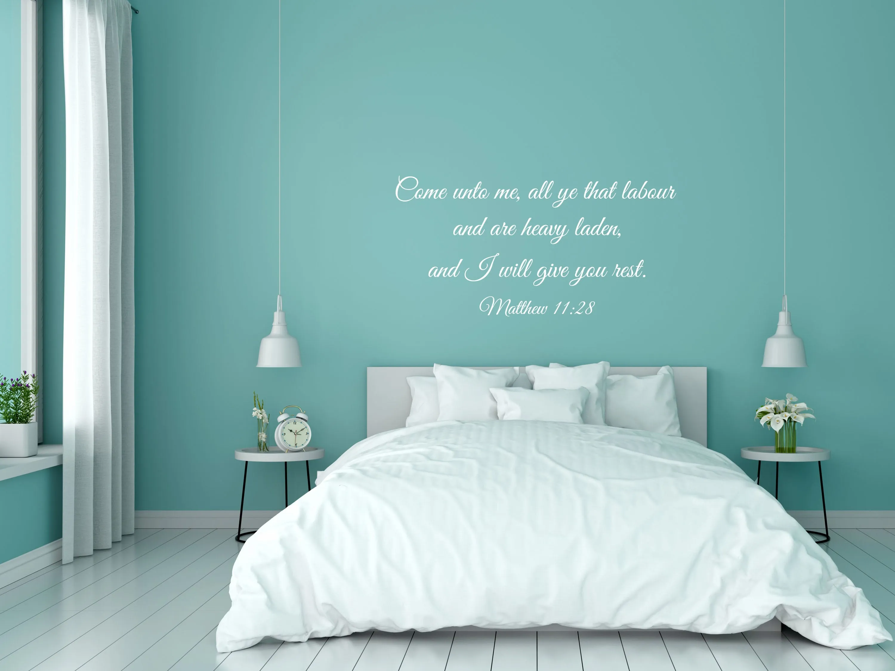 Matthew 11:28 - Bedroom Scripture Decal