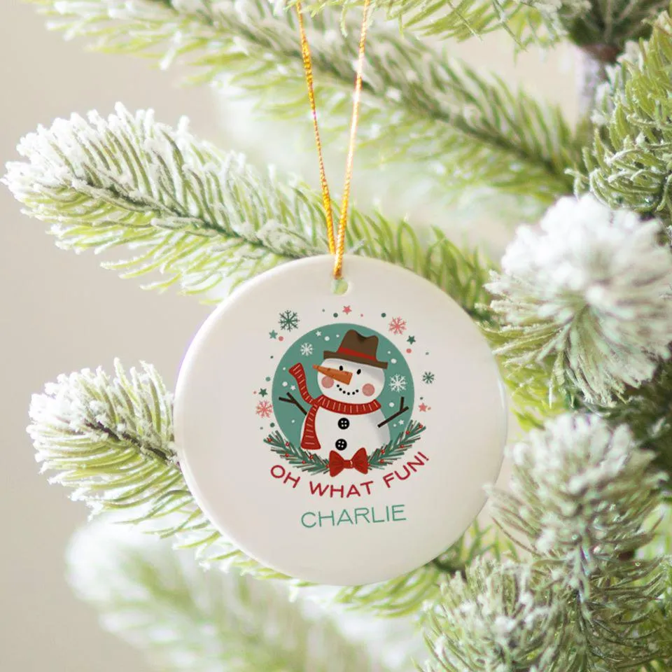 Personalized Kid's Christmas Ceramic Ornament
