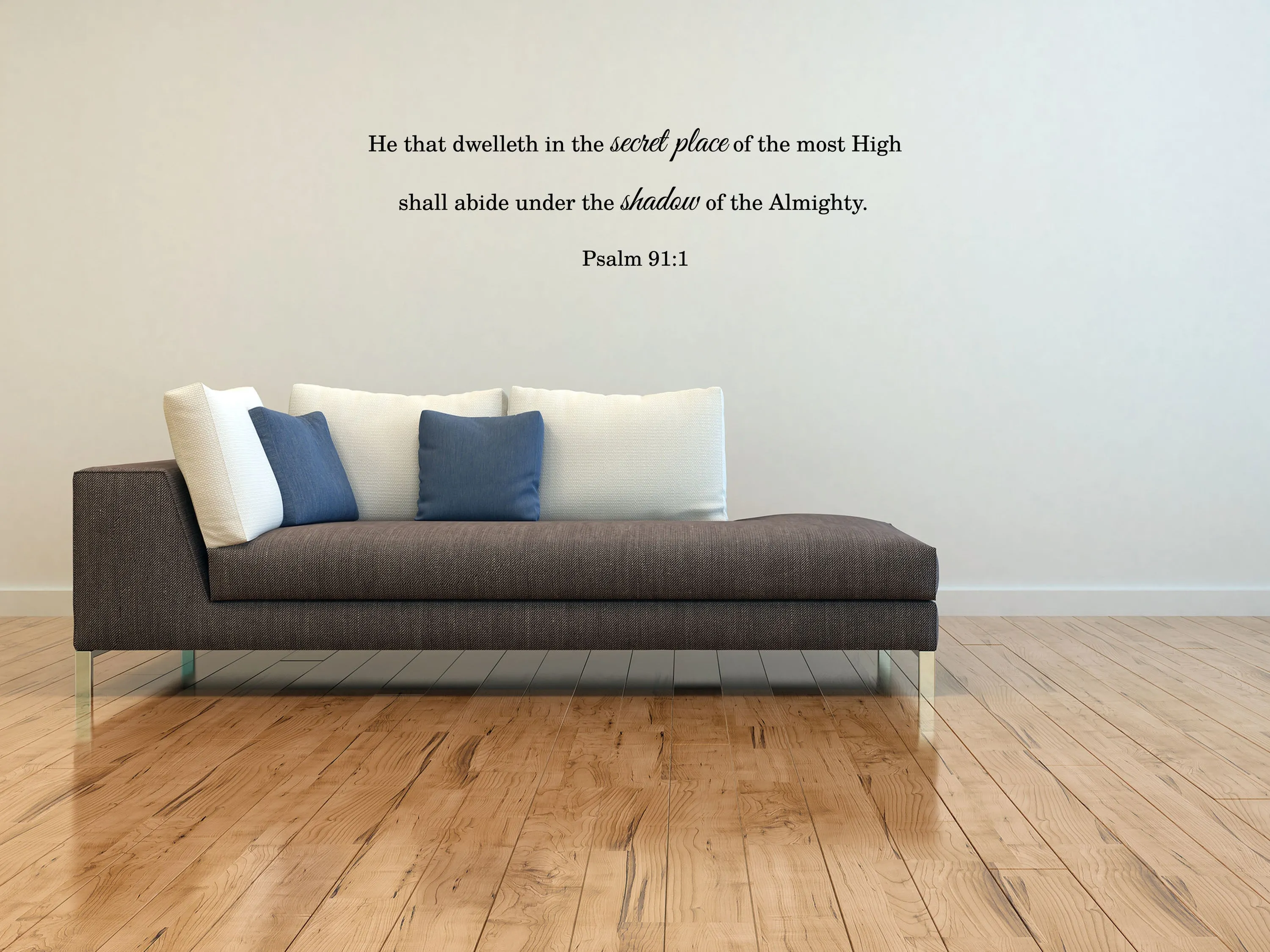 Psalm 91:1 - Scripture Wall Decals - Bible Sticker Wall Quote For Bedroom - Living Room Wall Décor