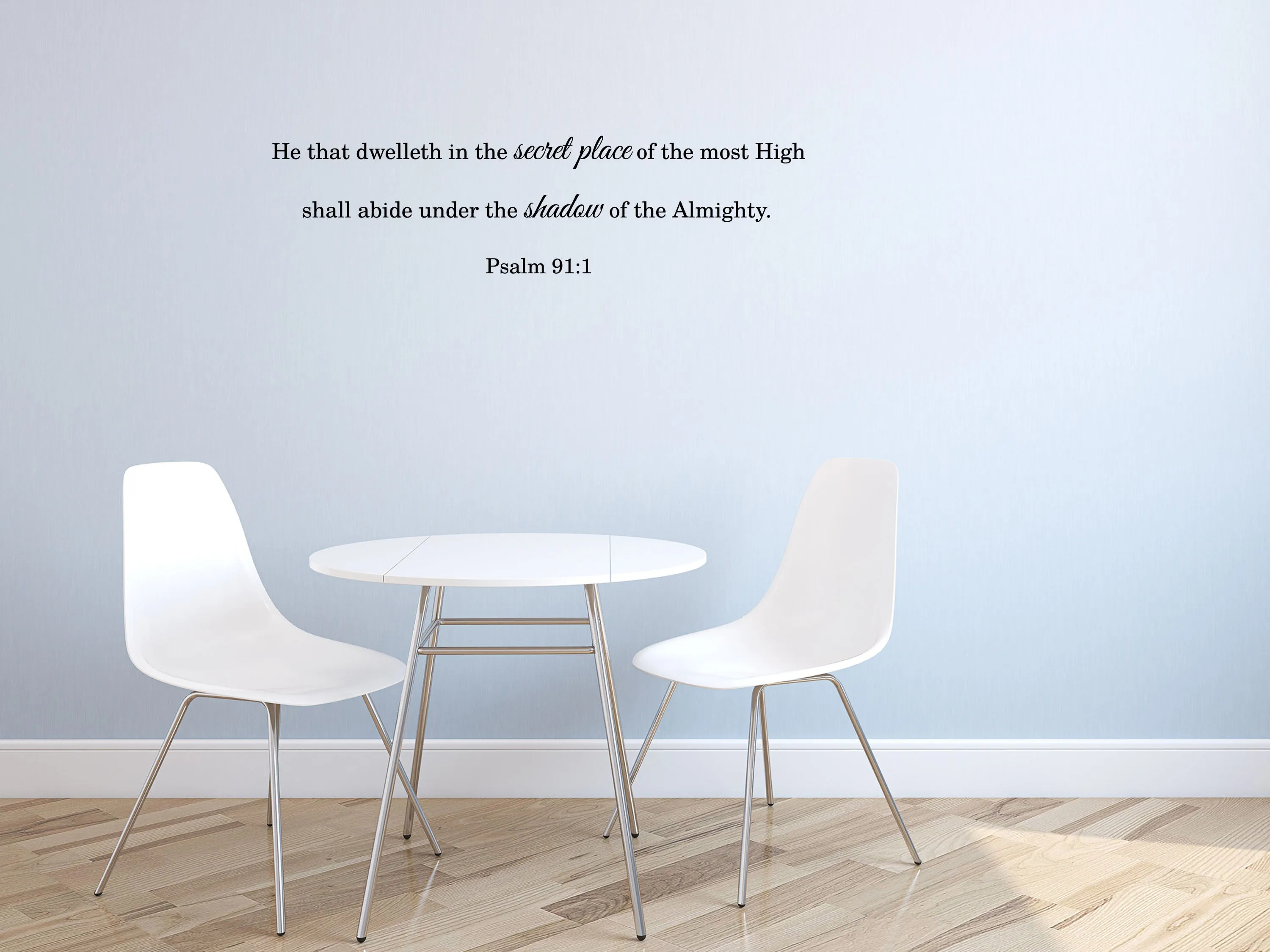 Psalm 91:1 - Scripture Wall Decals - Bible Sticker Wall Quote For Bedroom - Living Room Wall Décor