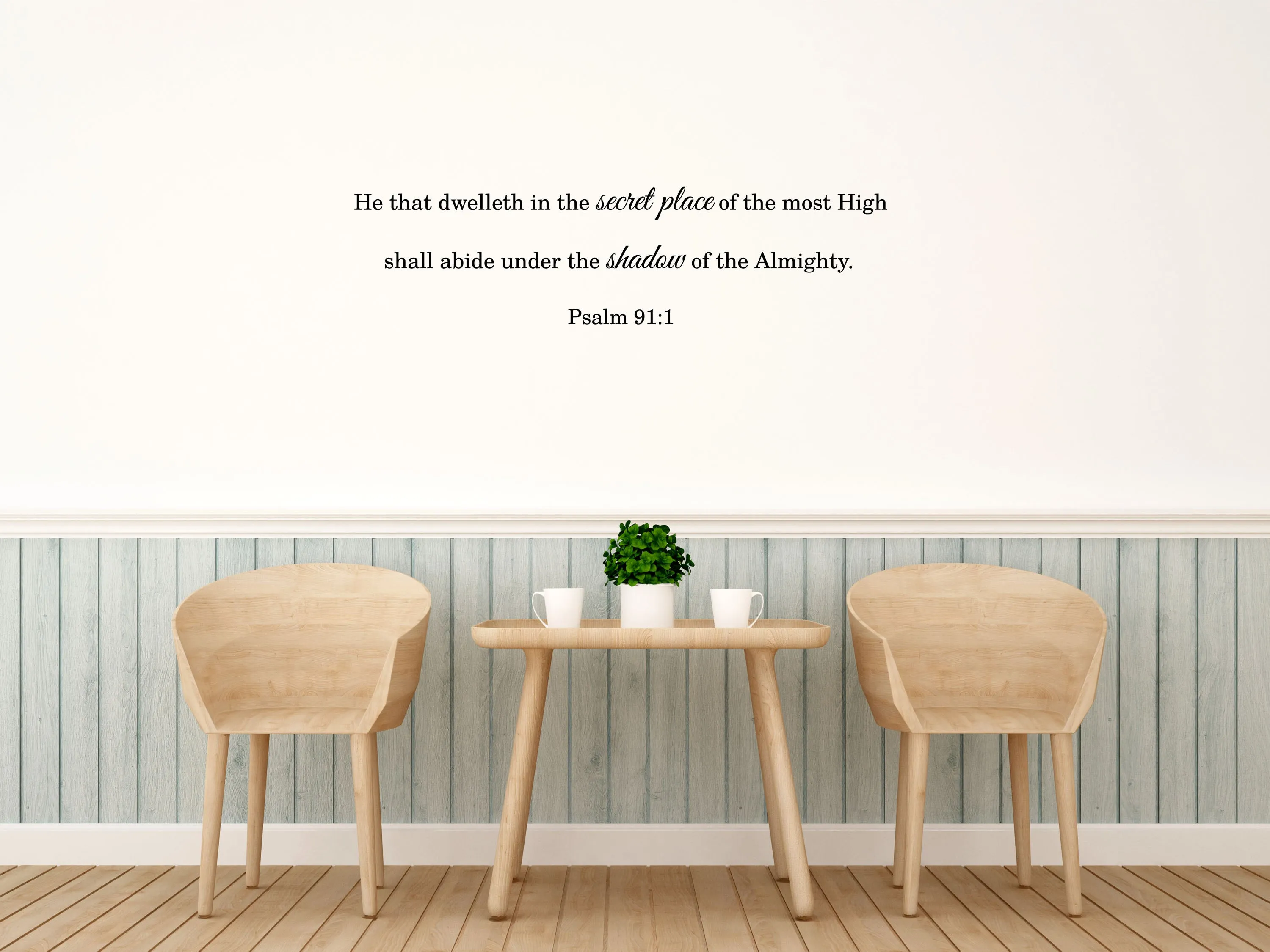 Psalm 91:1 - Scripture Wall Decals - Bible Sticker Wall Quote For Bedroom - Living Room Wall Décor