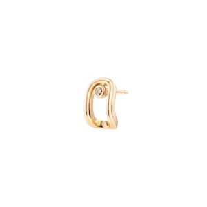 "Beluga" Oblong Diamond Earring