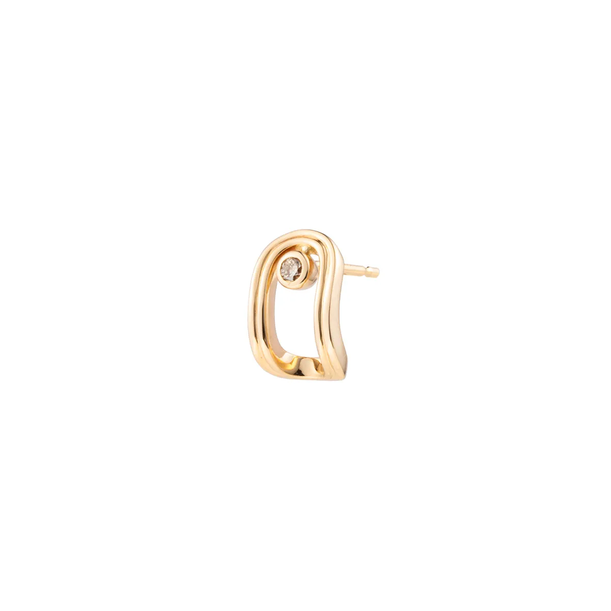 "Beluga" Oblong Diamond Earring