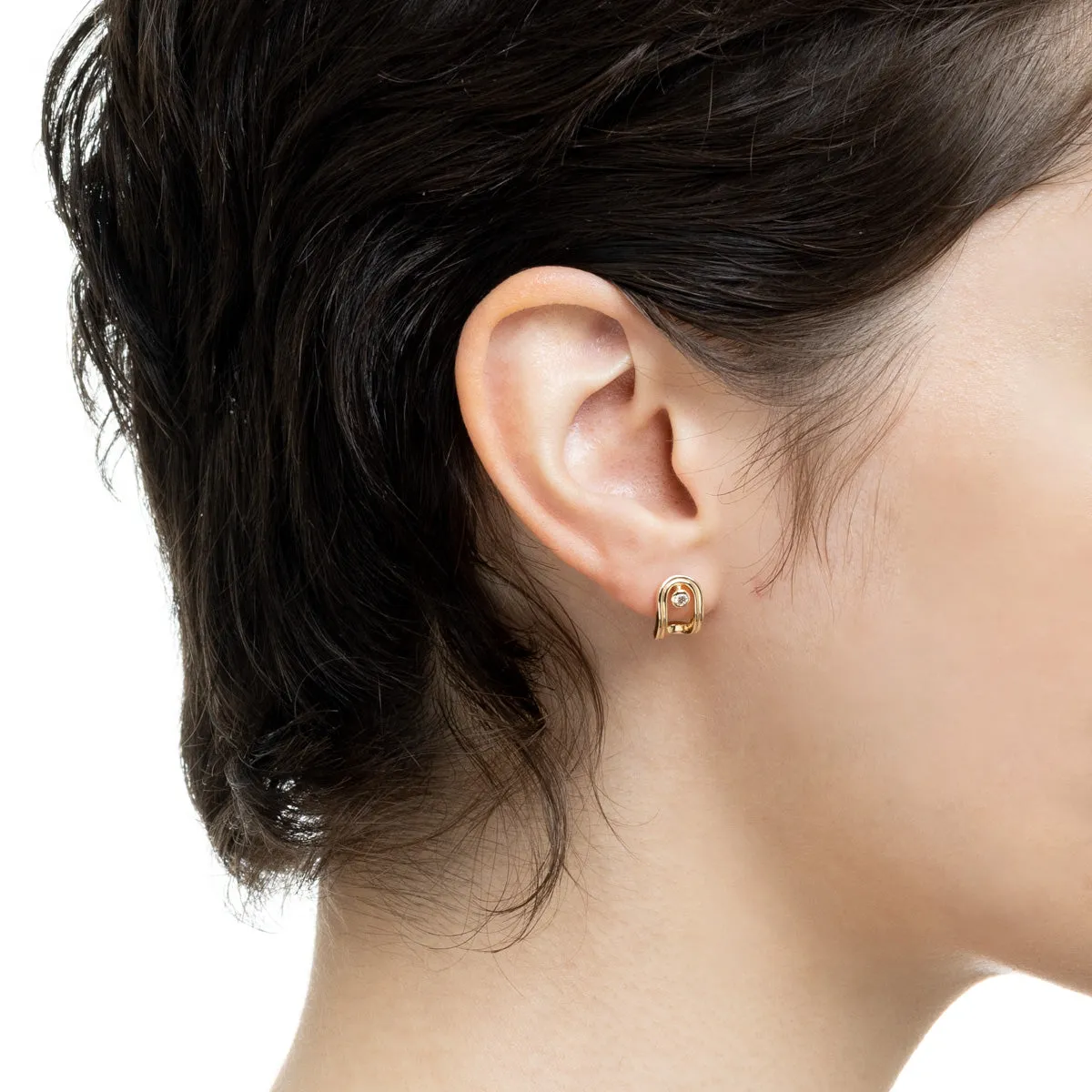"Beluga" Oblong Diamond Earring