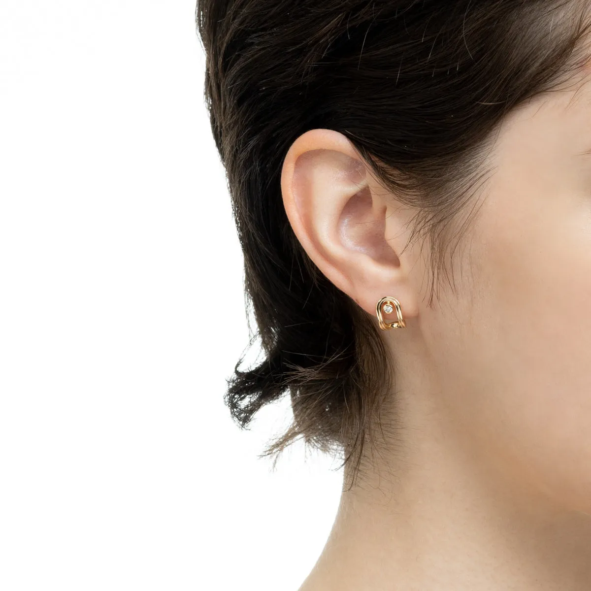 "Beluga" Oblong Diamond Earring