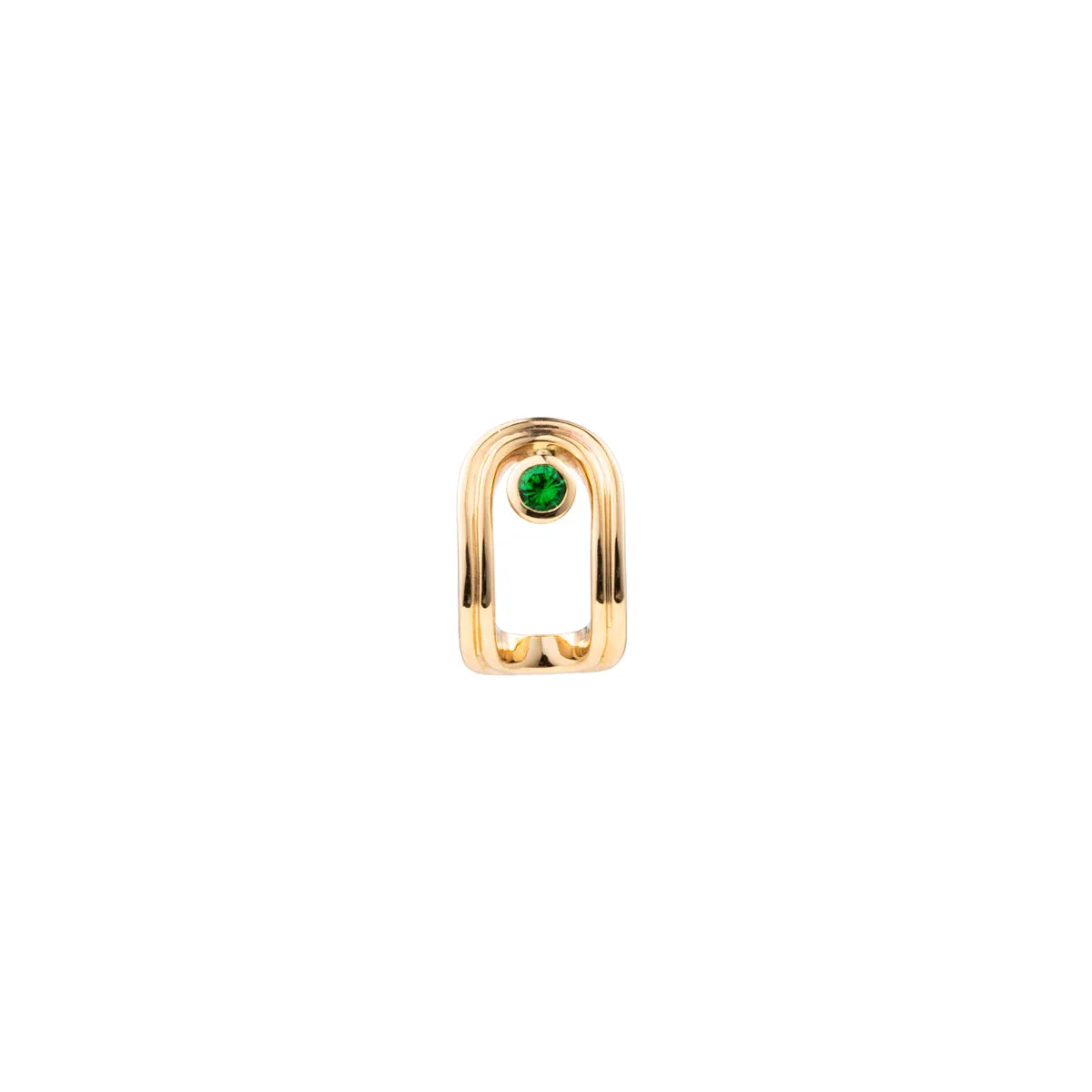 "Beluga" Oblong Green Garnet Earring
