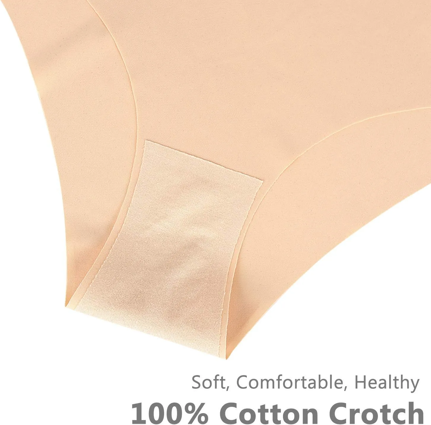 SHARICCA Women Seamless Cheeky Bikini No Show Panties Ladies Invisible Breathable Briefs Soft Stretch Underwear Multi Pack