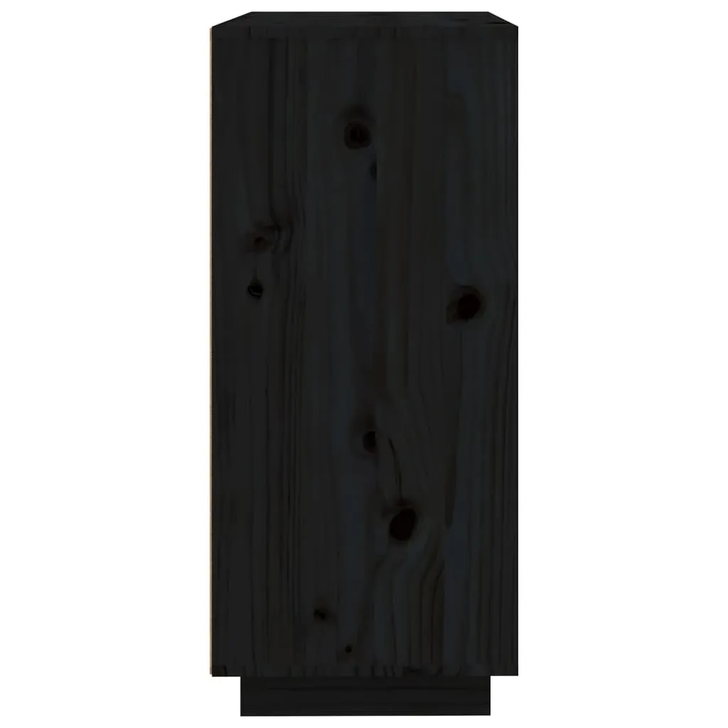 Sideboard Black 60x35x80 cm Solid Wood Pine