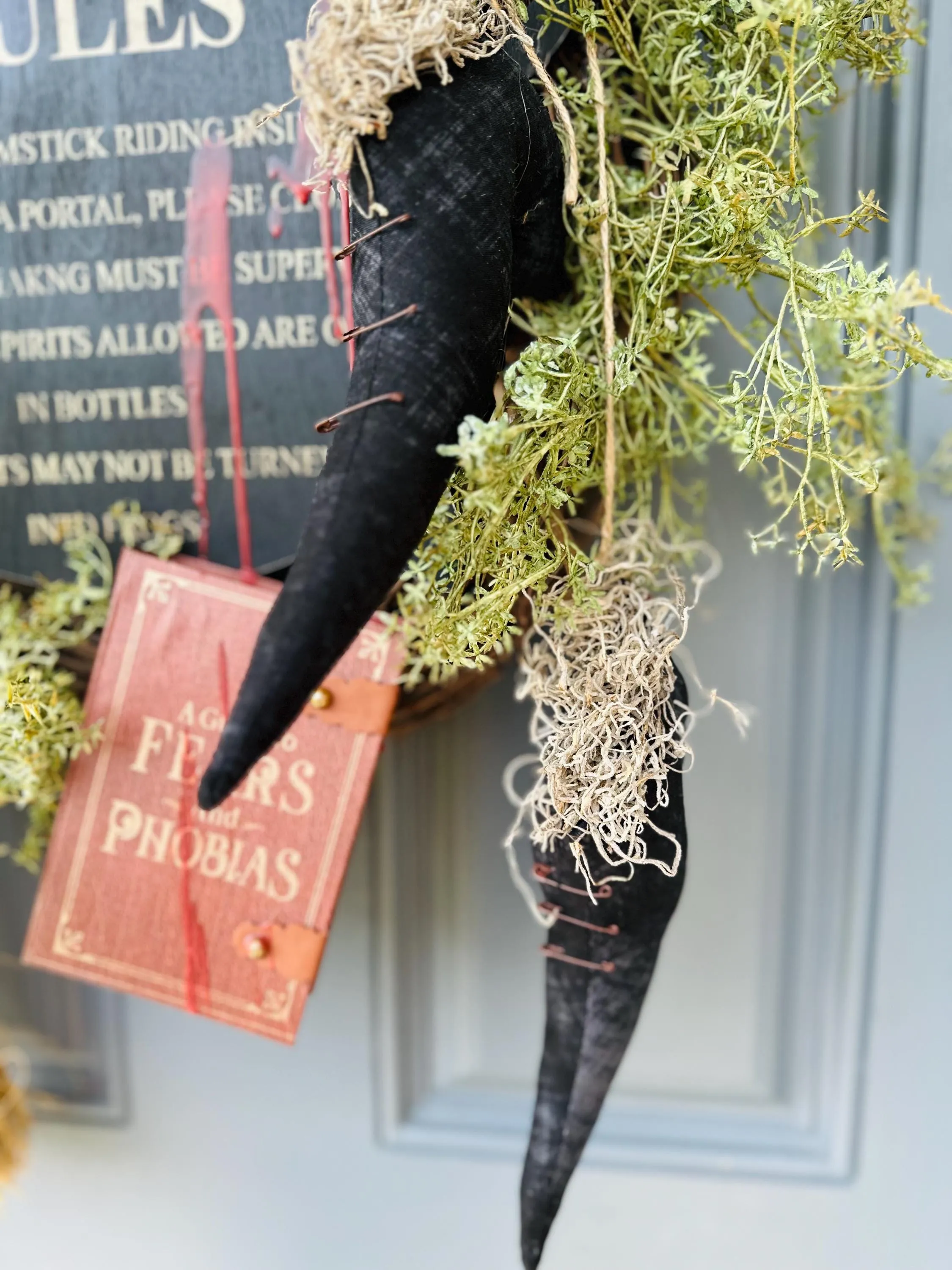 Spooky Halloween Wreath Witch's Rules Wreath