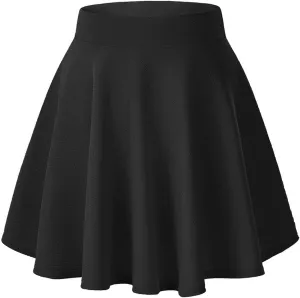 Urban CoCo Women's Basic Versatile Stretchy Flared Casual Mini Skater Skirt