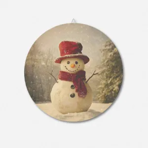 Vintage Snowman Wooden Holiday Sign
