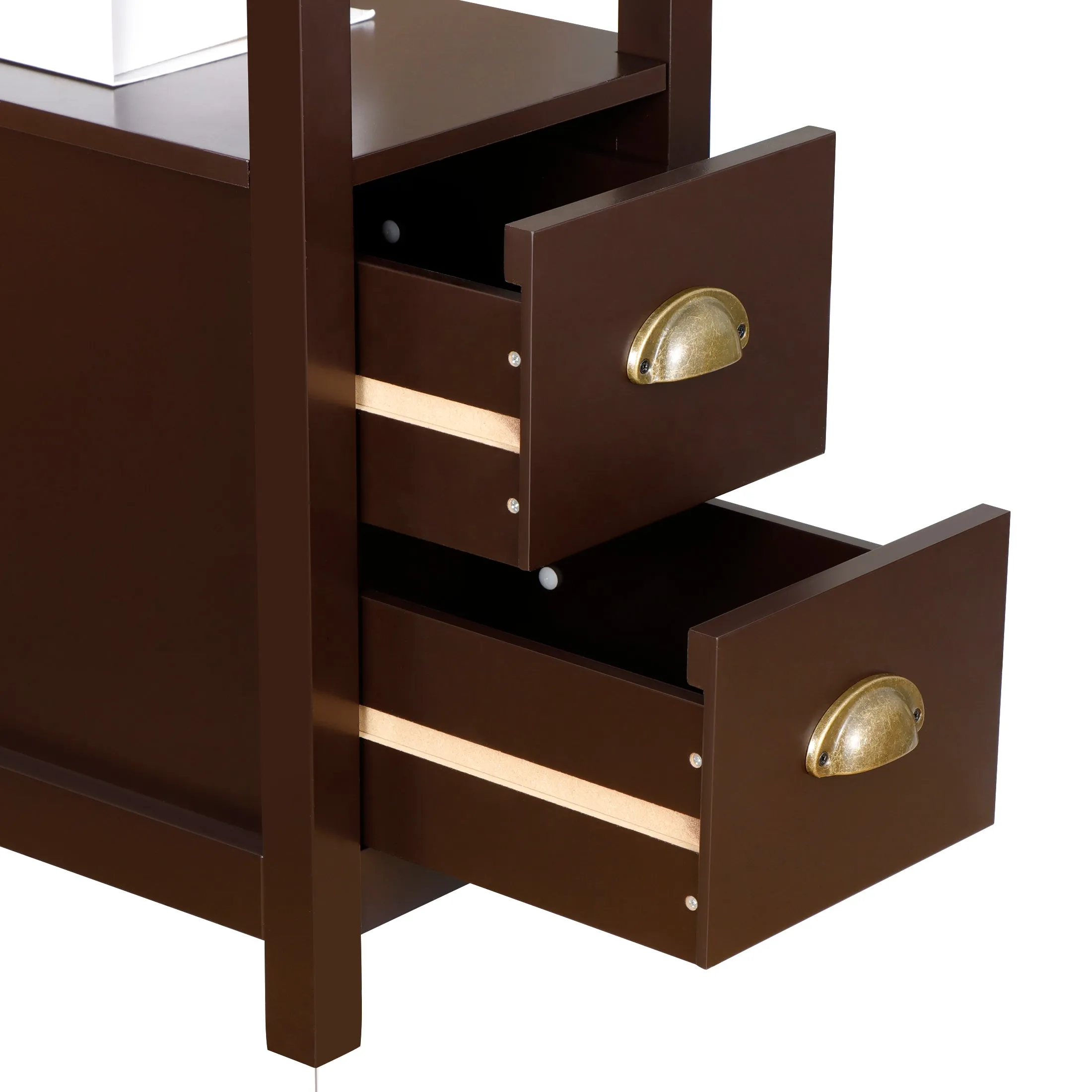 ZENY™  Narrow End Table Slim Sofa Side Table with 2 Drawer